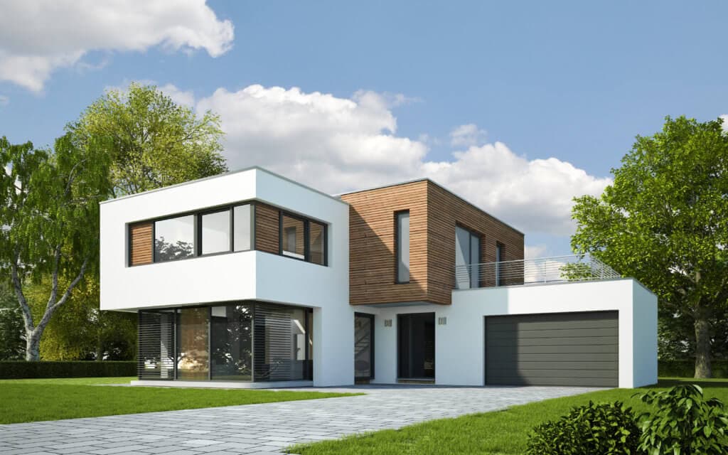 Maison cubique avec toit-terrasse dans le Nord